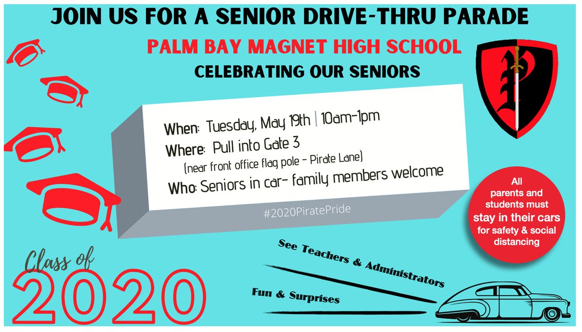 PalmBayMagnetHS's tweet photo. Hello Pirate Community!  Please see this letter from Principal Kaminski.  Have a great weekend! #2020PirateGrad #PiratePride https://t.co/dUHCkjg4eK