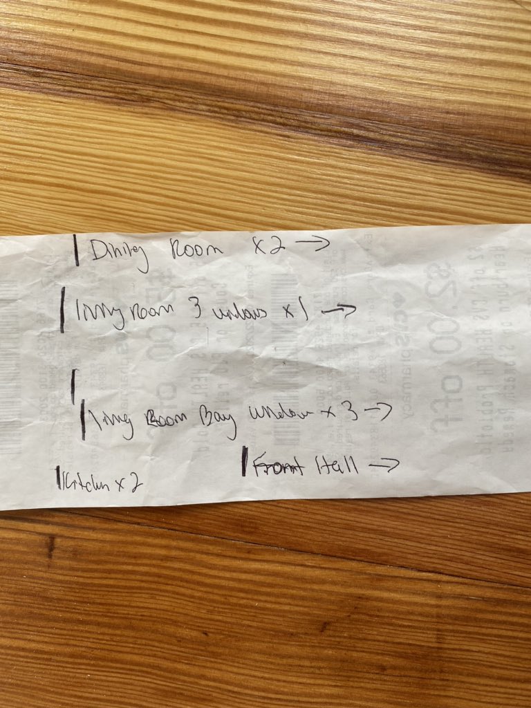 O_StarGazer's tweet photo. I had to measure windows. I forgot my tape measurer but I had a #CVSreceipt! https://t.co/ppkH8bg8Ag