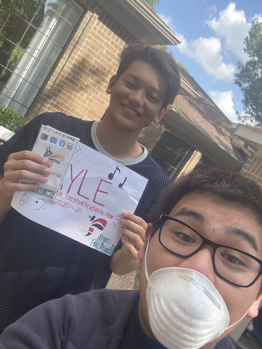 RockwallHSchoir's tweet photo. the position i’ve been dreading to post, my own 😔
our 2020-21 communications chair..
our incumbent this year was eric roca (me!)!
congratulations !! 😢😂
*Kyle would also like to mention that he just woke up from a nap prior to taking that picture https://t.co/r4dCtIyZl2