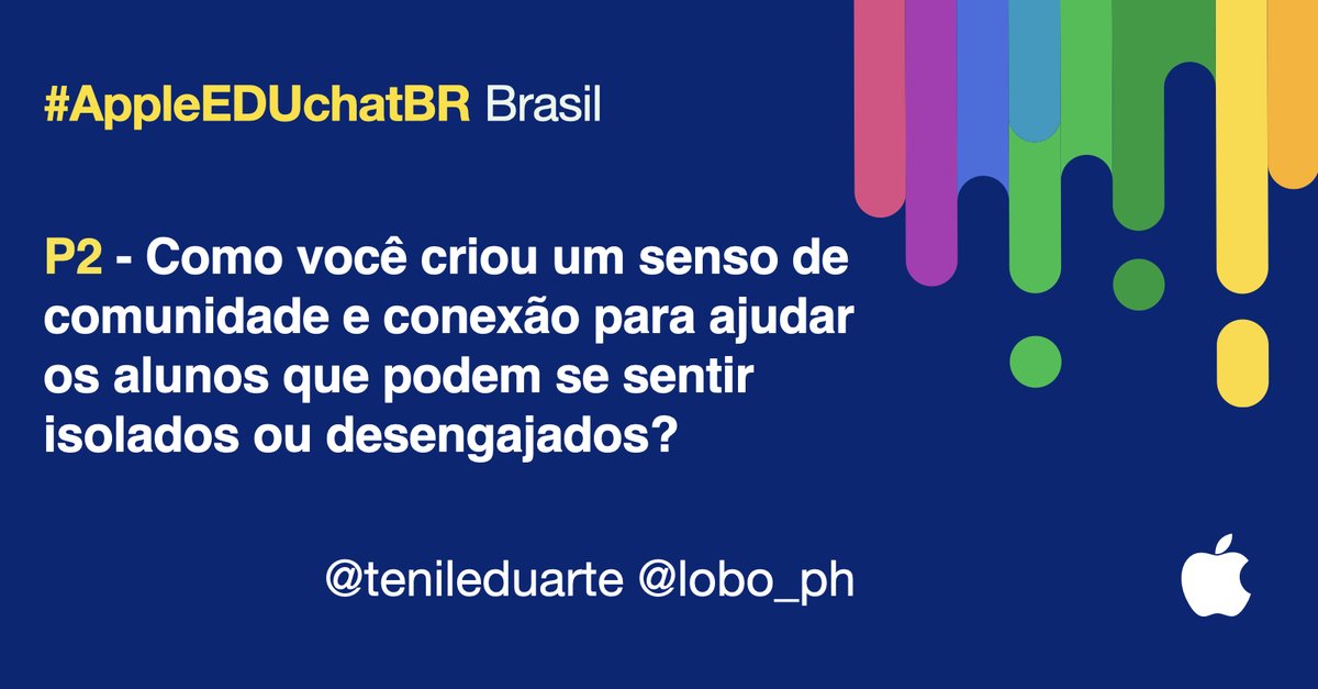 lobo_ph's tweet image. P2 - Como você criou um senso de comunidade e conexão para ajudar os alunos que podem se sentir isolados ou desengajados? #AppleEDUchatBR