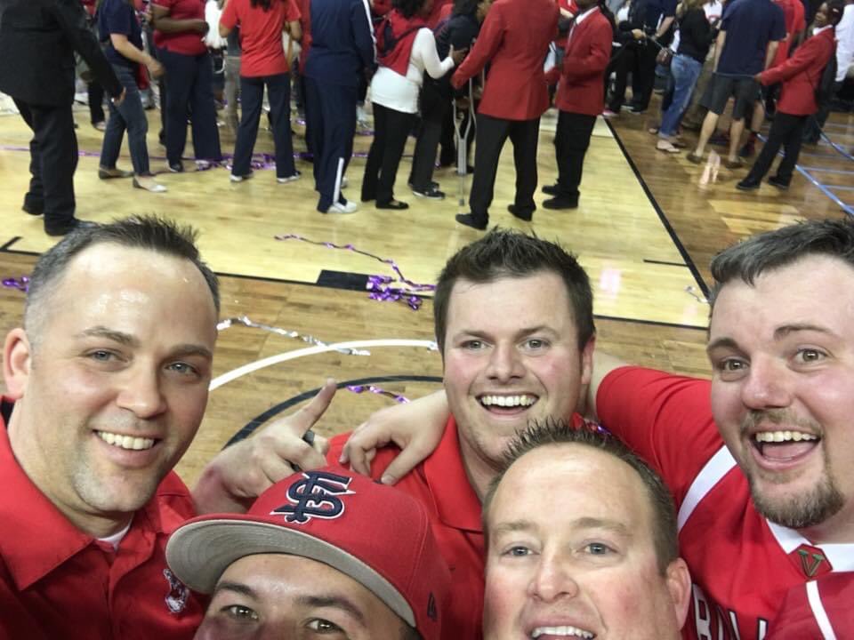 FS_Eddietor's tweet photo. Congrats to one of my best pals and colleagues, and one of my favorite people to cheer on the ‘Dogs with! @fspuccio is officially Dr. Frank Puccio after completing the @EdDFresnoState program. #FresnoStateGrad #BulldogBornBulldogBred https://t.co/jev3aqkwJK