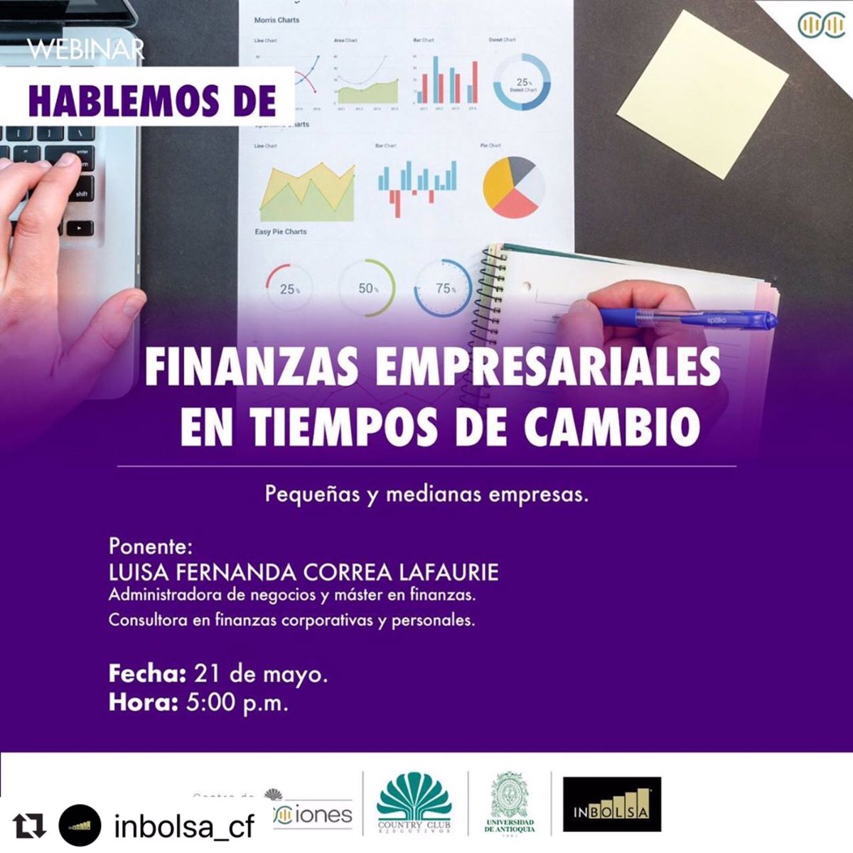 Inbolsa's tweet image. Te invitamos al webinar que realizaremos con el Country Club Ejecutivos y la Universidad de Antioquia.
Inscríbete aquí! 👇👇👇

bit.ly/finanzas-empre…
