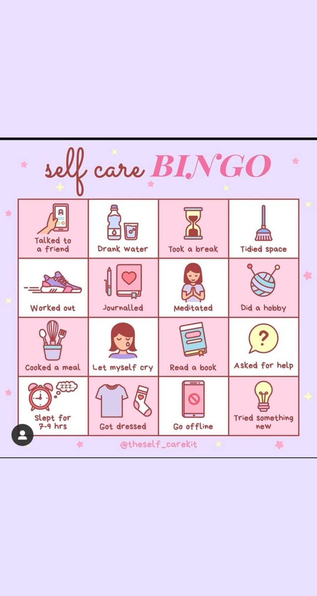 It's Friday! Let's play self care bingo and then share with three friends!