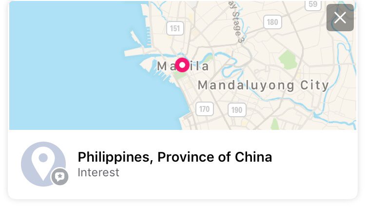 KarstineS's tweet photo. Can we report/email FB or other social platforms on this? How and why suddenly we became a province of China??! https://t.co/zn25BAf8If