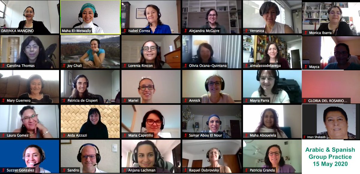 MahaElMetwally's tweet photo. It was not easy to dive into simultaneous practice with Zoom Interpretation but this group of colleagues did it! Thank you for joining us. Mark your calendars for the next practice session on May 29th. We promise more opportunity for feedback this time :)
#CPD #Tech4Terps https://t.co/MR3nX0K5D5