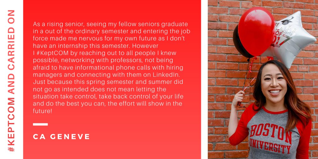 COM_Ambassadors's tweet photo. CA @genevelau reflects on how she is able to continue learning and moving forward in her career even when she isn't on campus ๐ #KeptCOM https://t.co/KFRNrcpWfg