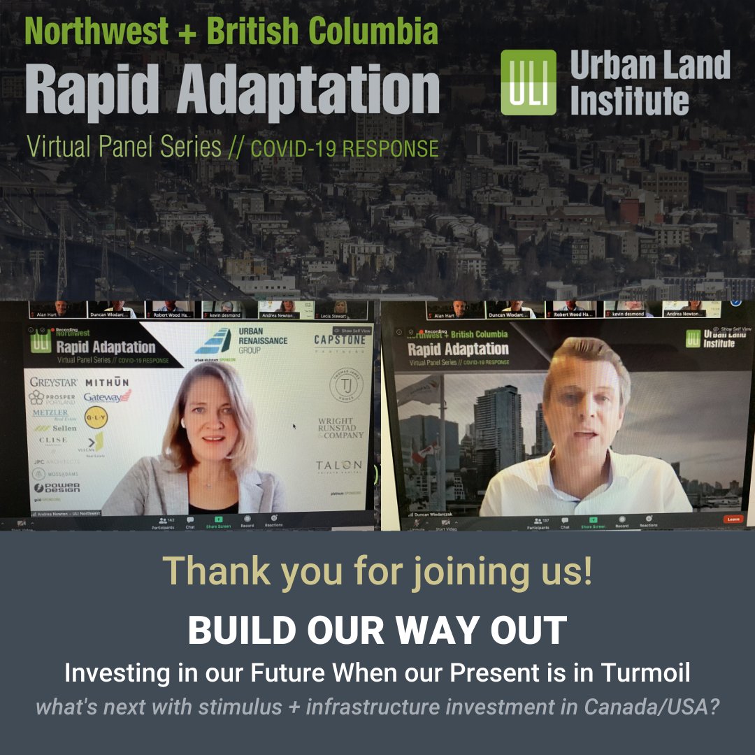 Thank you for joining us this afternoon for #Rapid Adaptation “Build Our Way Out” w/ @ULINorthwest! Great discussion amongst our esteemed panelists! #Cascadia #Infrastructure #rapidadaptation  <a href="/viaarchitecture/">VIA Architecture</a> <a href="/onnigroup/">Onni Group</a> <a href="/TransLink/">TransLink BC</a> <a href="/trimet/">TriMet</a>