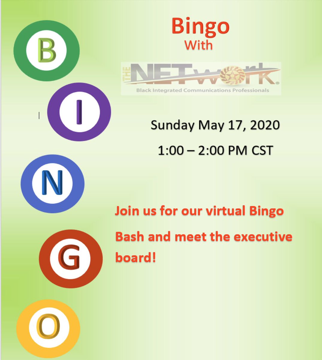 The NETwork ATX (@thenetworkatx) on Twitter photo WebEx Meeting link attcorp.webex.com/attcorp/e.php?…
YourCause link att.yourcause.com/#/newvolunteer…
Remember to join us Sunday for virtual Bingo @ShadaiV_Att <a href="/carr_tavonia/">Tavonia Carr</a> <a href="/KaylaAlter/">Kayla Webster</a> <a href="/ShuriWakanda/">Tysheena Thompson</a> WebEx Meeting link attcorp.webex.com/attcorp/e.php?…
YourCause link att.yourcause.com/#/newvolunteer…
Remember to join us Sunday for virtual Bingo @ShadaiV_Att <a href="/carr_tavonia/">Tavonia Carr</a> <a href="/KaylaAlter/">Kayla Webster</a> <a href="/ShuriWakanda/">Tysheena Thompson</a>