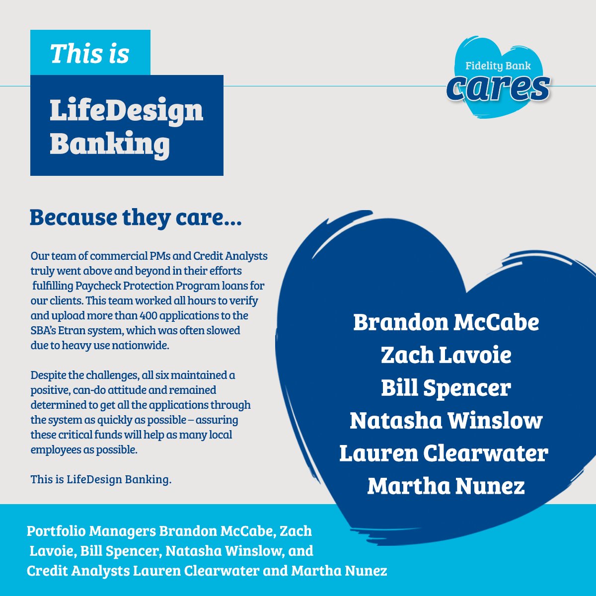 FidelityBankMA's tweet photo. Fidelity Bank goes the extra mile for all of our customers. Our LifeDesign approach assures you can always bank with clarity and confidence. 💙 #ThisisLifeDesign #FidelityBankCares https://t.co/Whr0HJe4kl