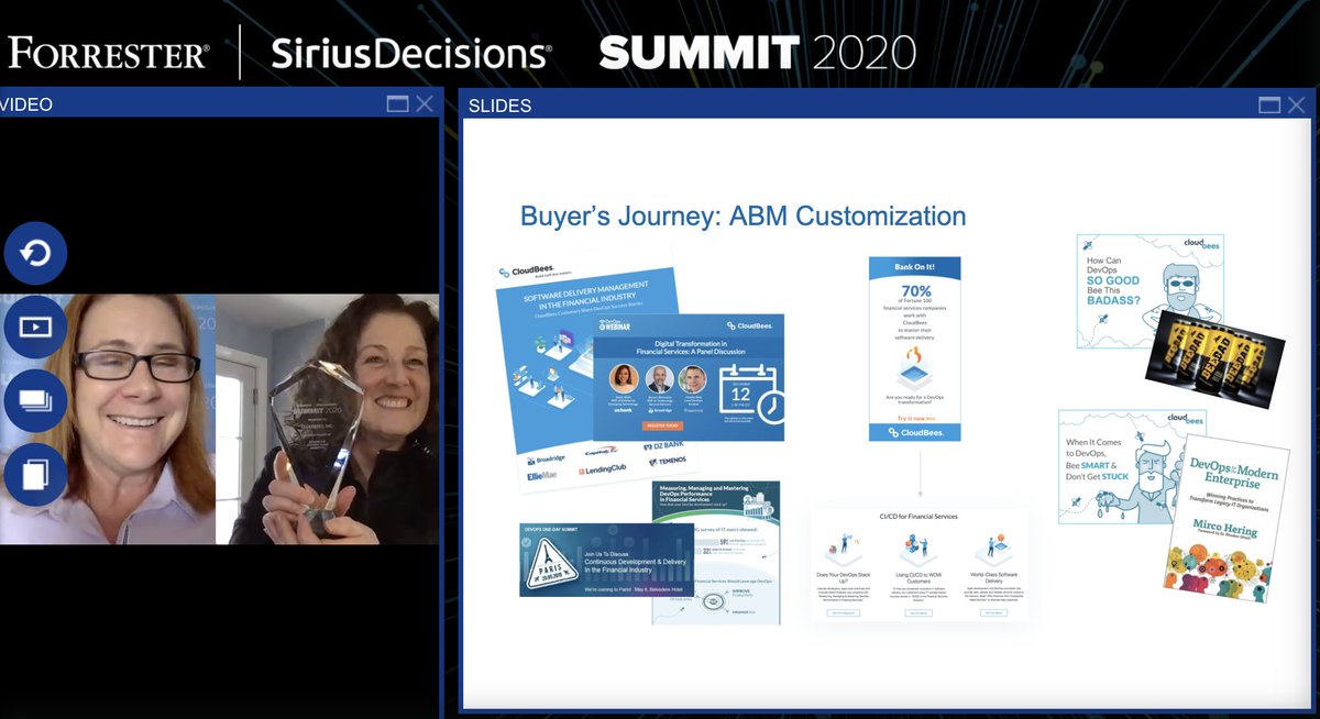 Had a great week presenting at <a href="/forrester/">Forrester</a> SiriusDecisions #SDSummit. I was thrilled to present a Program of the Year award to <a href="/CrossGenevieve/">Genevieve Cross</a> at <a href="/CloudBees/">CloudBees</a>. Amazing examples of data-driven #ABM in action!