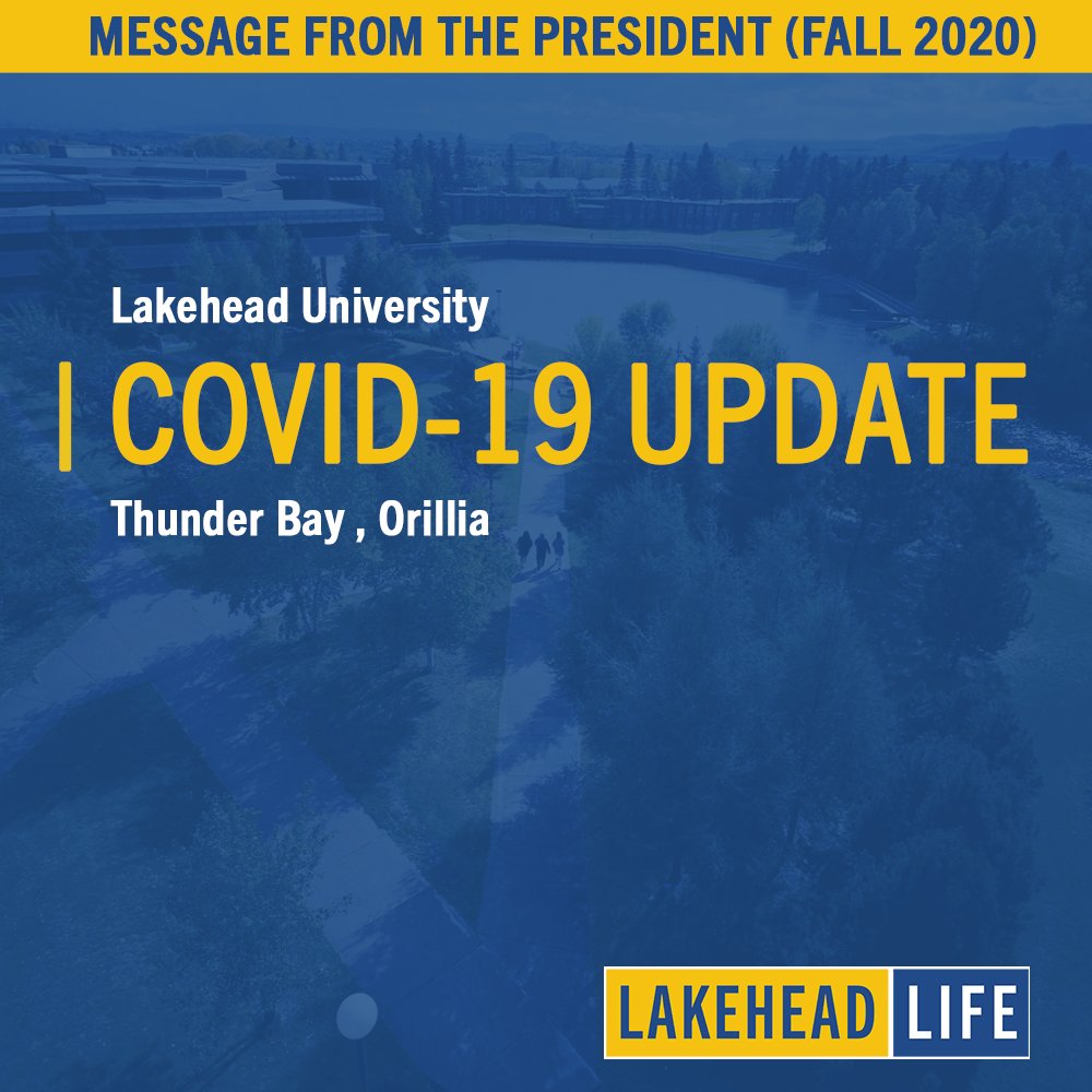 lakeheadlife's tweet photo. 🐺MESSAGE FROM THE PRESIDENT: Lakehead is planning for primarily-online and alternative delivery models of courses in Fall 2020.

🔎For more information on Lakehead's COVID-19 response, and to read the President's letter, please visit https://t.co/w8sxRGtg64 

#LakeheadLife https://t.co/fu0L7C5dX0