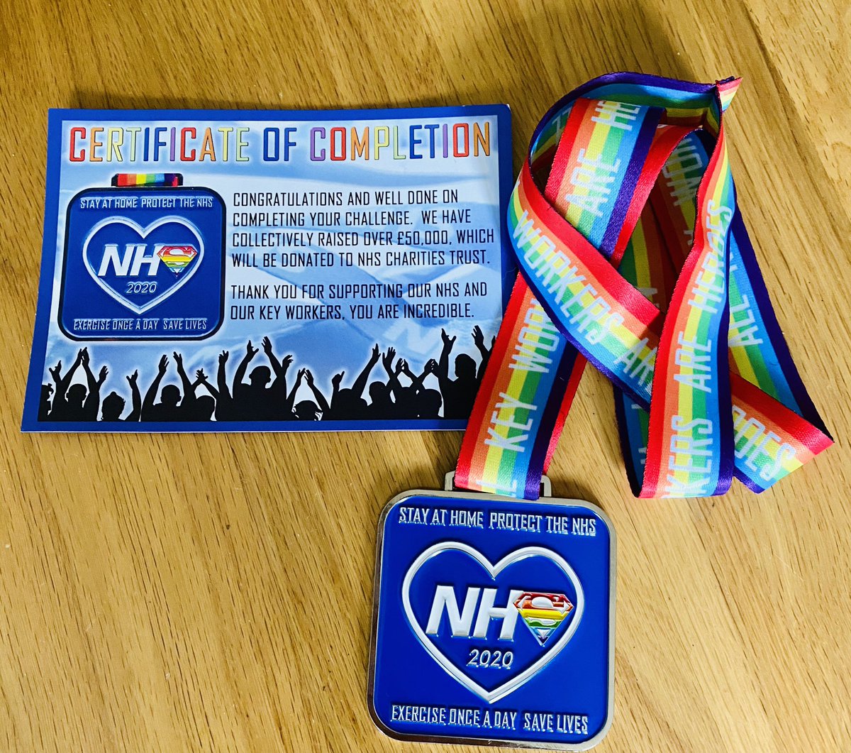 #racethedistance #nhs #medal #stayathome #5k #running #run #fitness