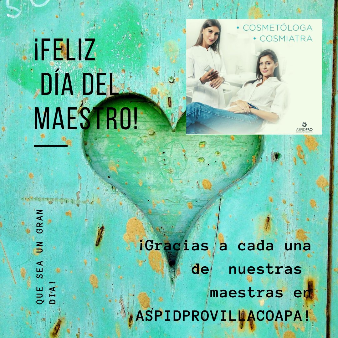 aspidprocoapa's tweet photo. Siempre hay forma de tener un destino mejor y es trabajando en lo que te gusta. Gracias a las maestras que lo hacen posible!  Felicidades en su día! 💐. @aspidprovillacoapa #escuela de #cosmiatria y #cometologia a tu alcance. #coapa #coyoacan #villacoapa #felizdiadelmaestro https://t.co/N08UqJqnFI