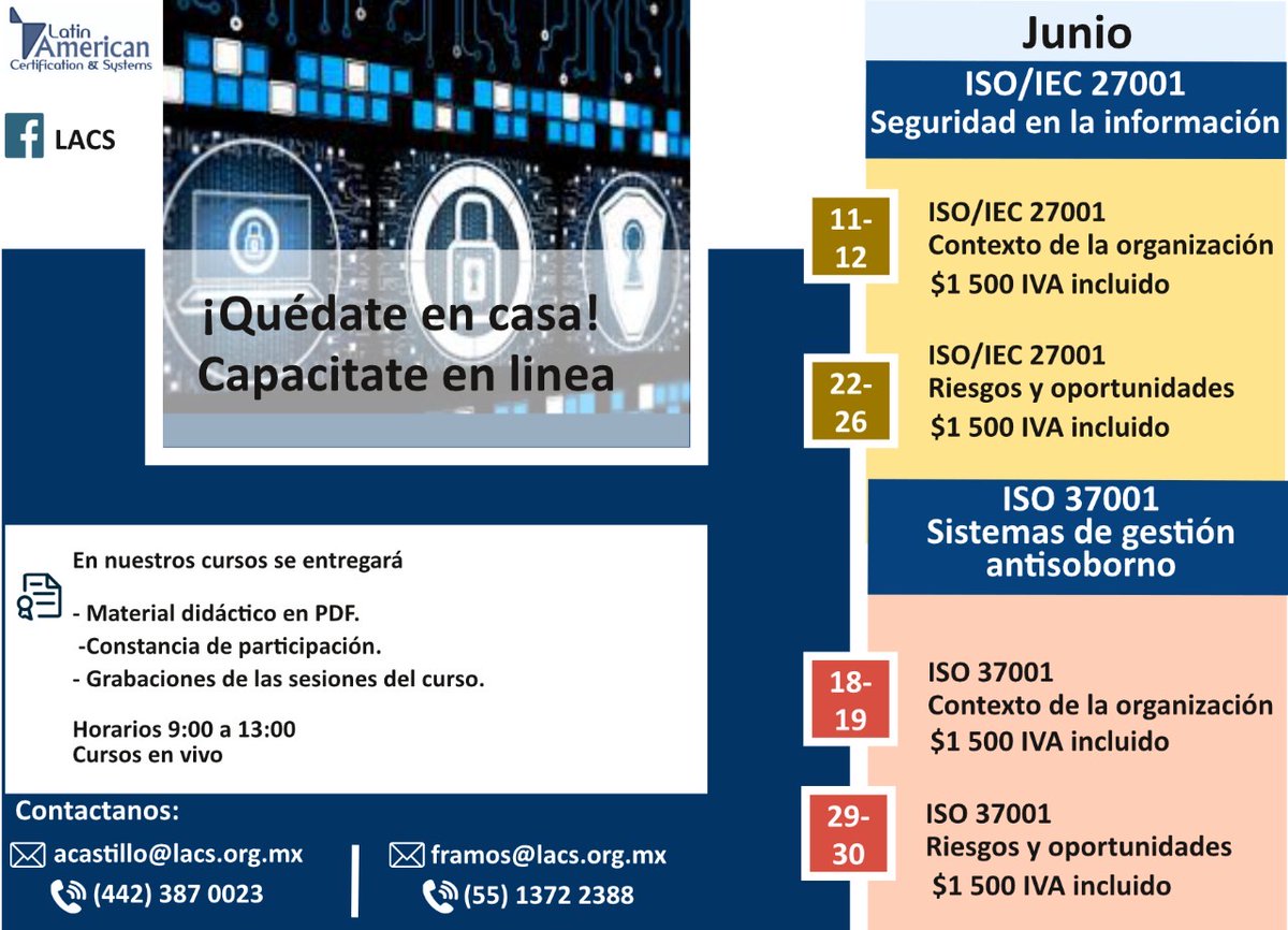 SystemsLatin's tweet image. Descubre como puedes ayudar a tu empresa a través de implementar un Sistema de Gestión y las grandes oportunidades que te permite.  #ISO9001 #ISO27001 #ISO37001
¡No te pierdas nuestros diferentes cursos! 🤓💻