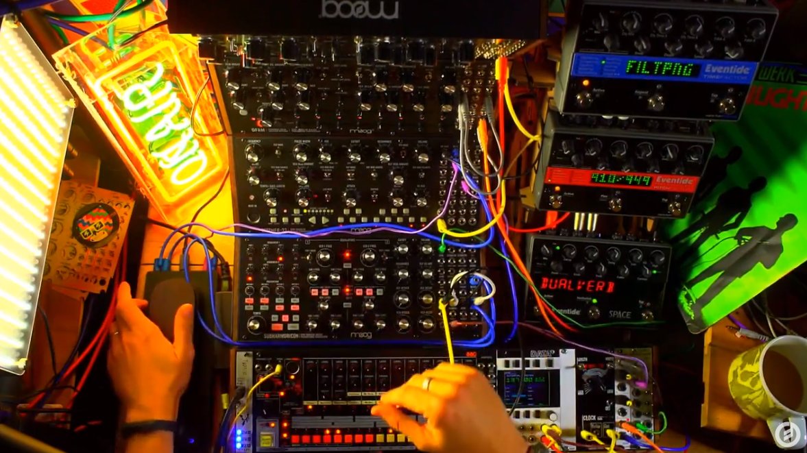 mylarmelodies's tweet photo. NEW VIDEO: #SynthesizeLive with yours truly in Subharmonicon/Mother/DFAM/System 80/Eventide cockpit - 45 min of live improv then Q&A: https://t.co/giNTmHE3Au https://t.co/1uUPwVGlu8