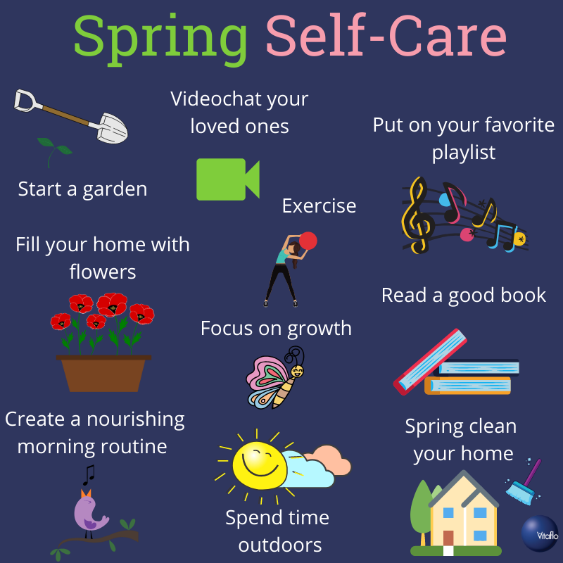 VitafloUSA's tweet image. These spring self-care ideas are some of our favorite ways to refresh. They are especially great for a time like now. What are you going to do for yourself? #selfcare #springselfcare #takecare #selflove #loveyourself