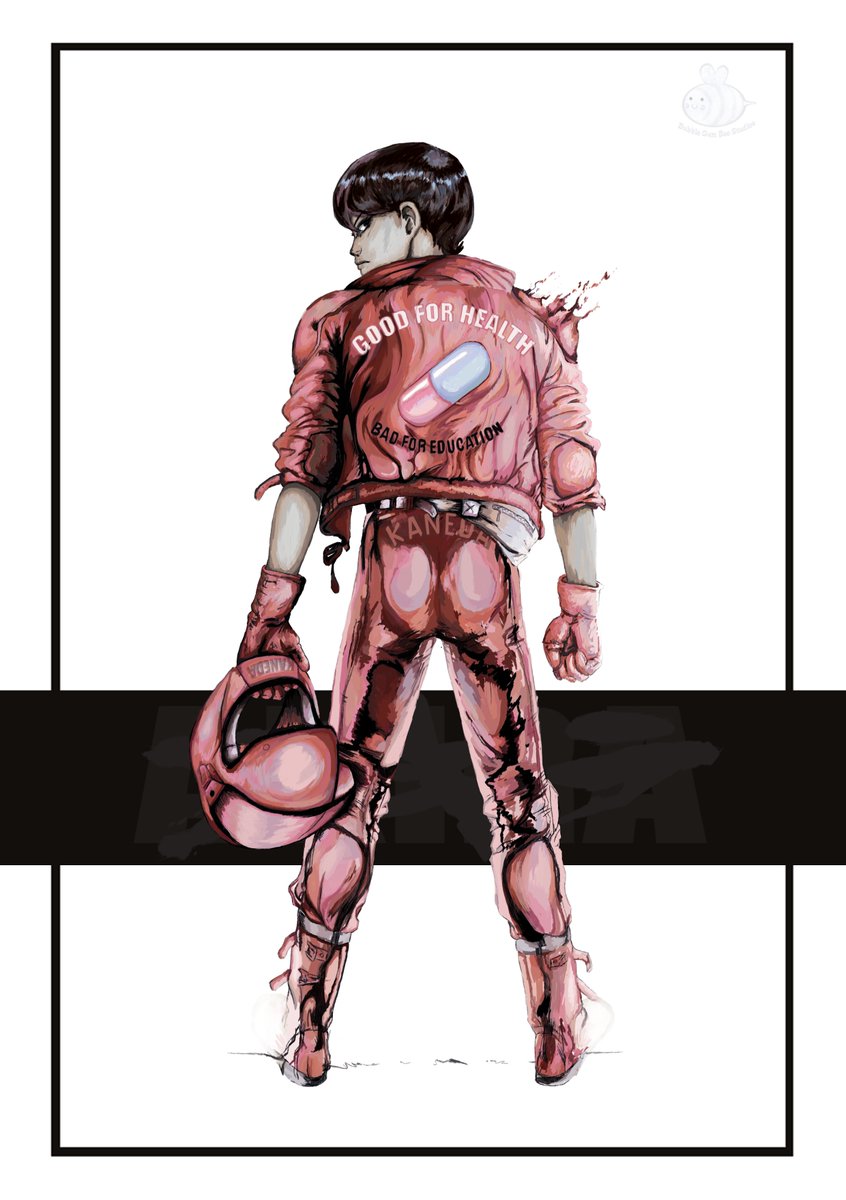Bubble_Gum_Bee's tweet photo. Hey, I'm alive! With work! It's Kaneda from #Akira only seems appropriate. Was somewhat difficult to make him not look like Hank Hill but there you go. It's available for purchase here: https://t.co/yXG77MnlFM https://t.co/rTWKUUv9AN