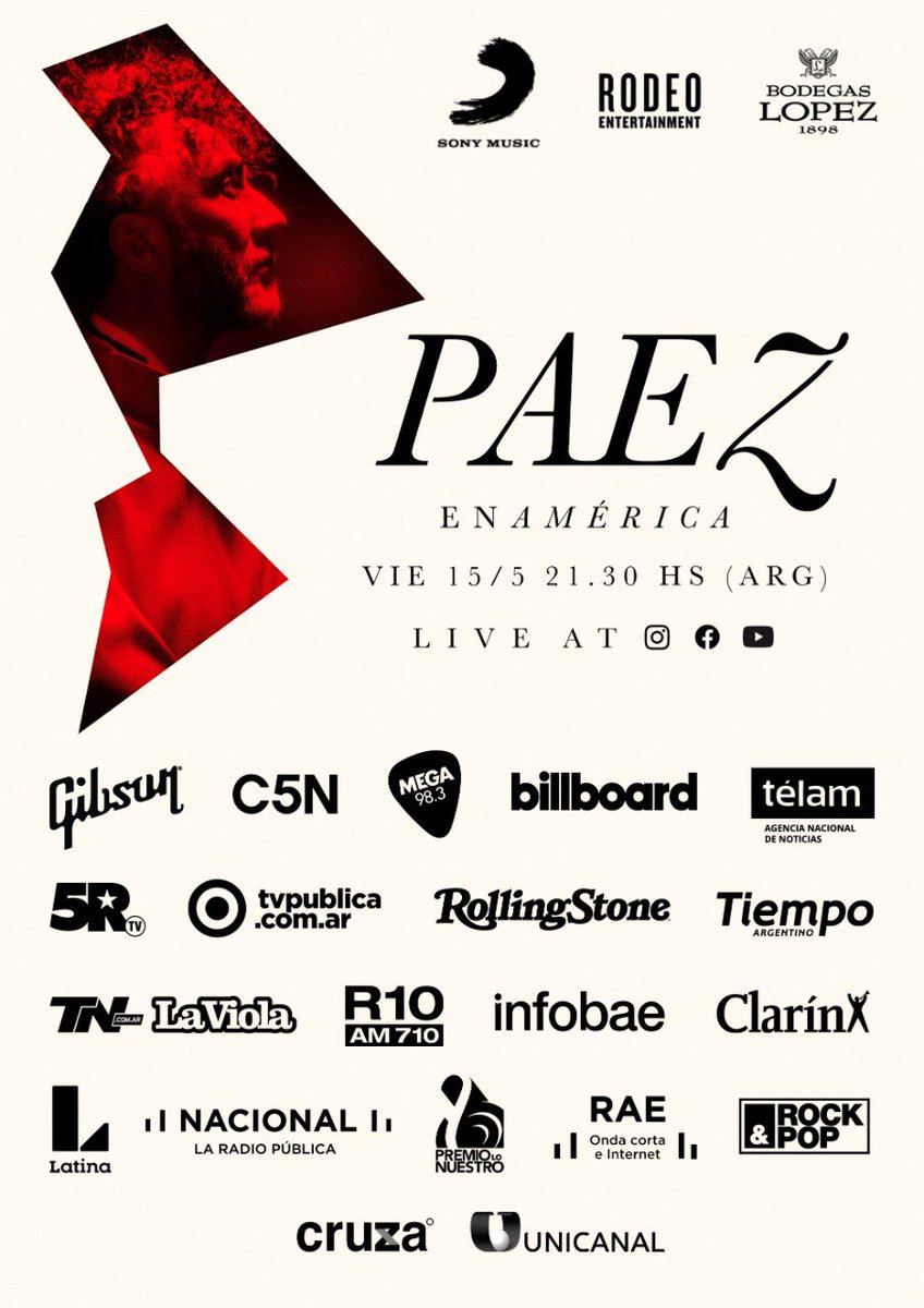 FitoPaezMusica's tweet photo. #PaezEnAmérica
Nos vemos en unas horas! 
Vas a poder ver el show desde 👉🏻 https://t.co/zqXaiQ3iNE
Y en todos estos canales ⤵️ https://t.co/lVDF1LhtKN