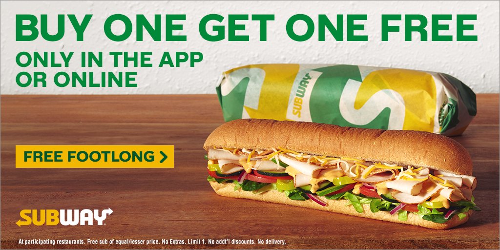 The Hottest Subway Coupon Deals - BOGO Free Footlongs & More