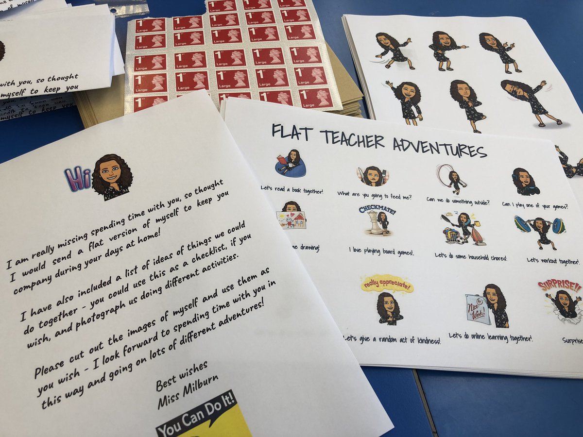 missmilbs_'s tweet image. Our head shared this idea with us and I love it😍 all ready to be posted to my class - they will absolutely love receiving post🤩 #flatteacher #covid19 #covidteaching