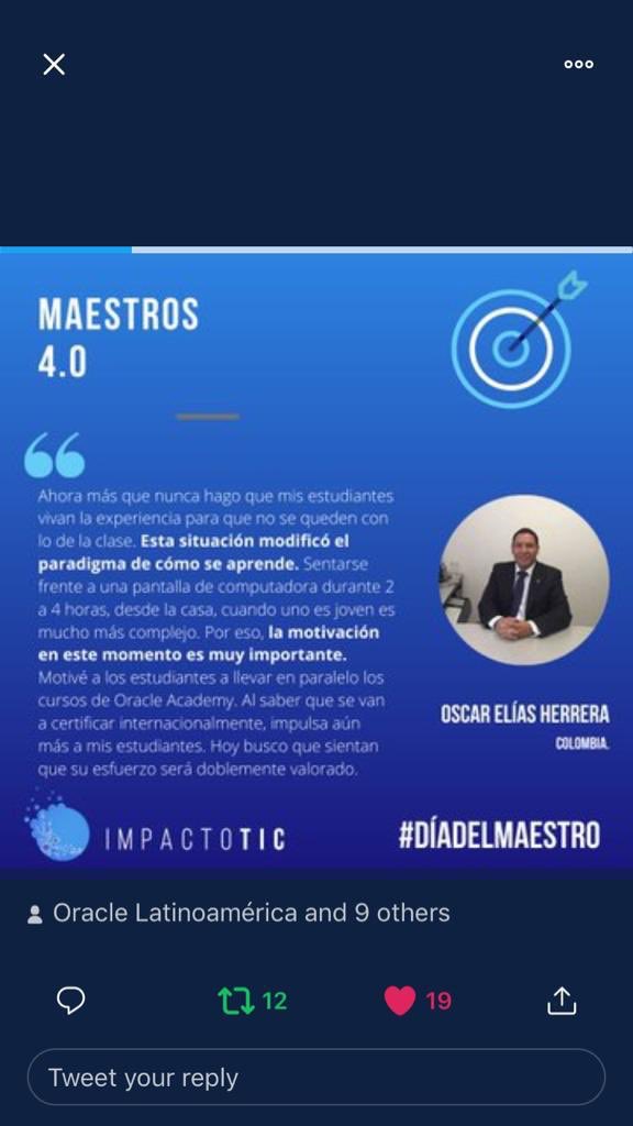osherbe's tweet photo. Maestro 4.0 !
 @USergioArboleda @OracleAcademy @impactoTIC https://t.co/xZZMN6d6g5