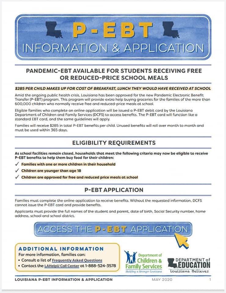 _msBroadway's tweet photo. Families must complete the online application in order to receive a P-EBT card.  This EBT card will function like a standard EBT card and this card will not affect any existing benefits the family receives. https://t.co/2YUL61W1eT