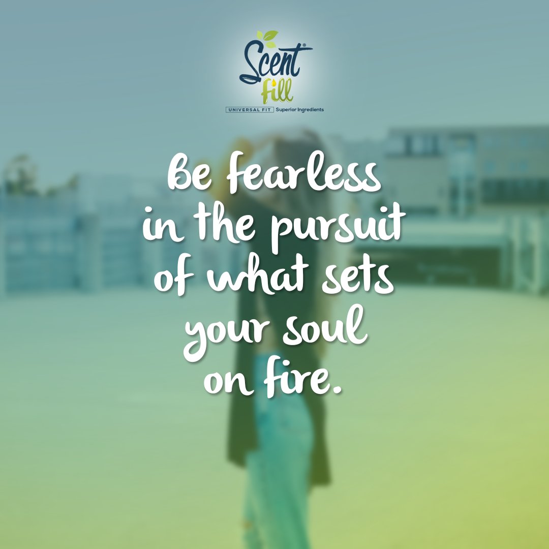 ScentFill's tweet photo. Be fearless in the pursuit of what sets your soul on fire. #aromatherapy #essentialoils #stress #anxiety #insomnia #mood #mind #healing #wellness #airfreshener #health #natural #youngliving #airwick #glade #yankeecandle #wallflower #scentsy #scentplug https://t.co/Jq99FNUdTc