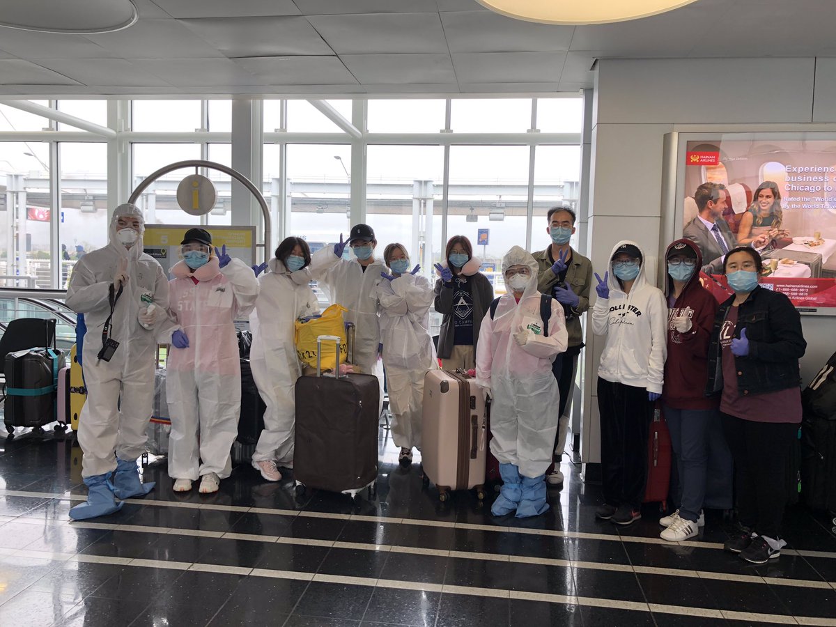 msuiltc's tweet photo. Finally! After 5 weeks, the group who got stuck in the U.S. is heading back home! 4 Consuls from Consulate-General of the People’s Republic of China in Chicago came to the airport to send off every one taking this special arranged flight. Safe travels, all! 🛫 We’ll miss you! ♥️ https://t.co/Dbg5mCaVd7