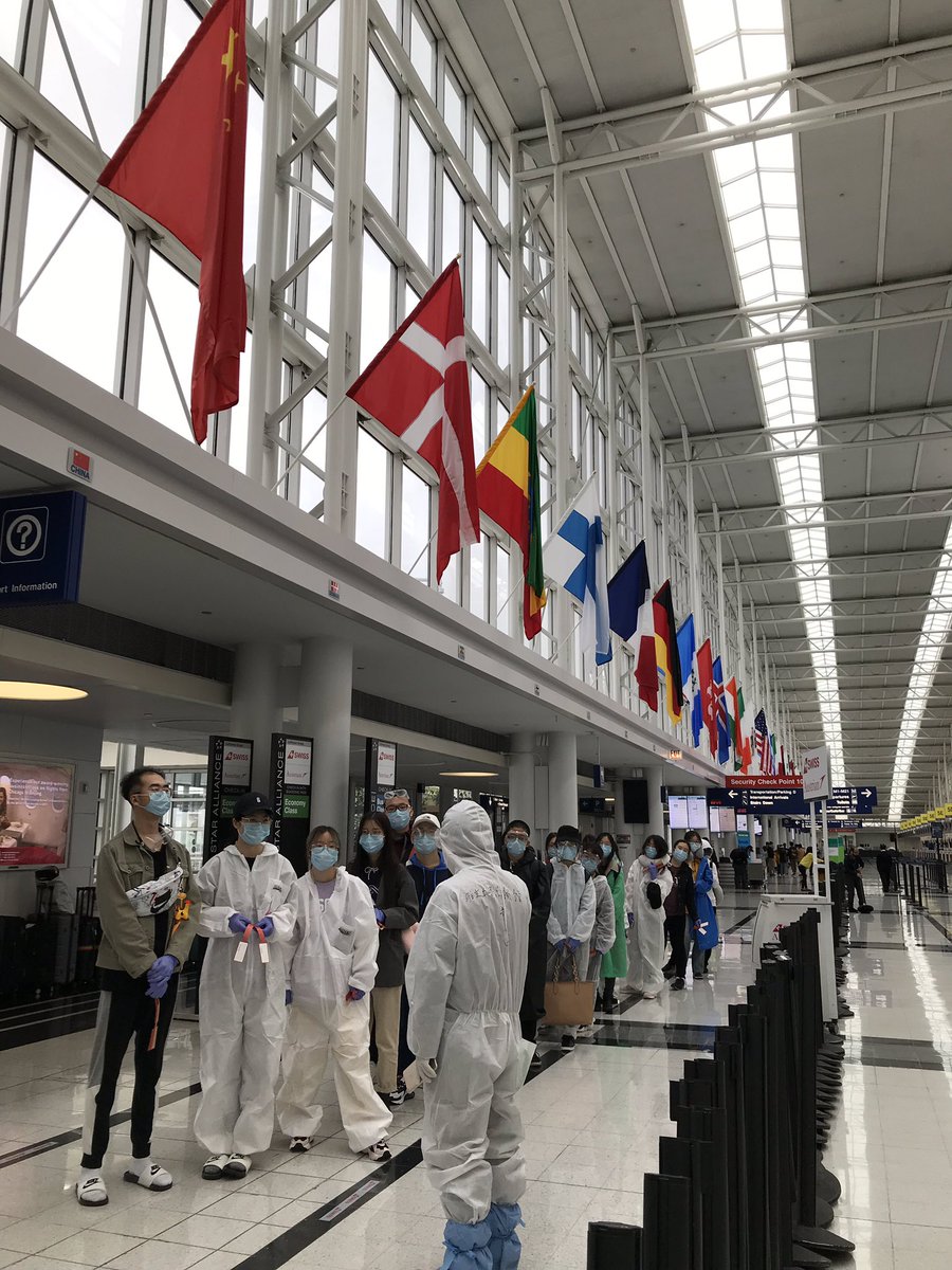 msuiltc's tweet photo. Finally! After 5 weeks, the group who got stuck in the U.S. is heading back home! 4 Consuls from Consulate-General of the People’s Republic of China in Chicago came to the airport to send off every one taking this special arranged flight. Safe travels, all! 🛫 We’ll miss you! ♥️ https://t.co/Dbg5mCaVd7