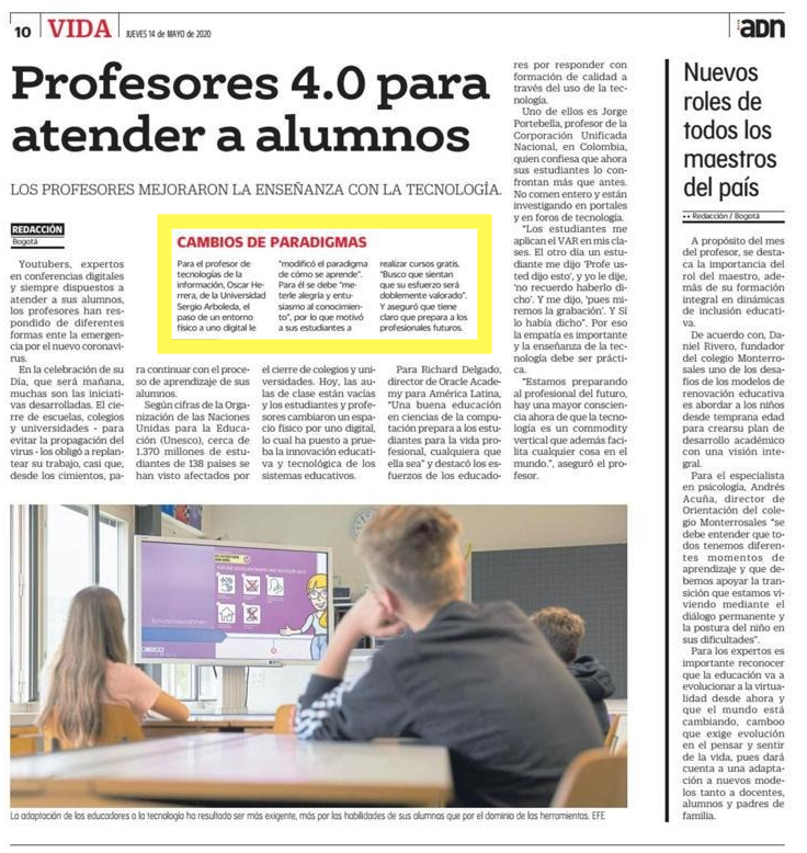 osherbe's tweet photo. Cambios de Paradigmas - El paso de un entorno físico a uno digital "modificó el paradigma de cómo se aprende" "meterle alegría y entusiasmo al conocimiento" @USergioArboleda @adncolombia https://t.co/Rhz5bMHP3I