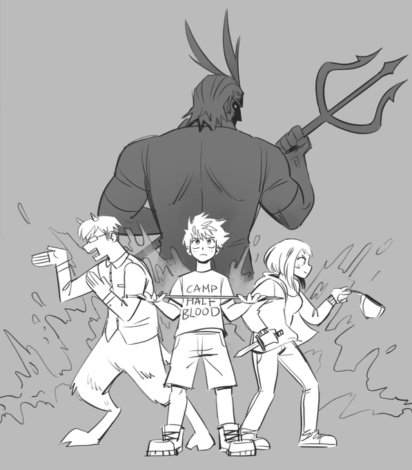 remember when i was like mha x pjo crossover ha hah,,i wish i could draw more but i just do not have time ? 