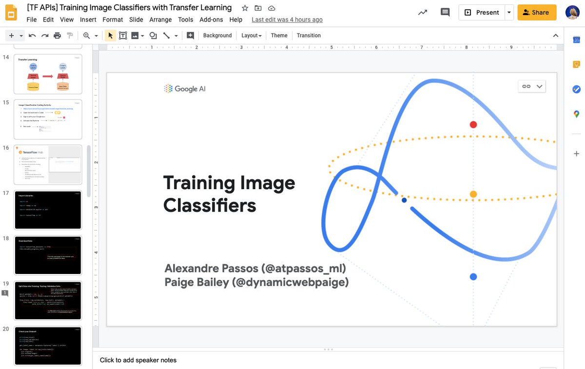 🙌 <a href="/atpassos_ml/">Alexandre Passos</a> and I had a blast presenting to @Kevin_Zakka's CS 231n students at <a href="/Stanford/">Stanford University</a> today!

Learn more about training image classifiers with <a href="/TensorFlow/">TensorFlow</a> 2.x, tf.keras, and TF-Hub in the <a href="/GoogleColab/">Colaboratory</a> notebooks below:

👉tensorflow.org/tutorials/imag…
👉tensorflow.org/tutorials/imag…