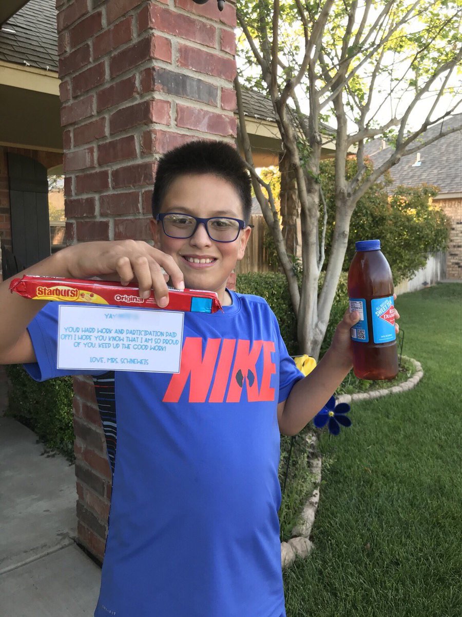 Making deliveries for hard work and participation has been a highlight of this experience! I’m so glad I was able to celebrate success with my kiddos during School @ Home. 😍#CISDRocks @CityViewElem