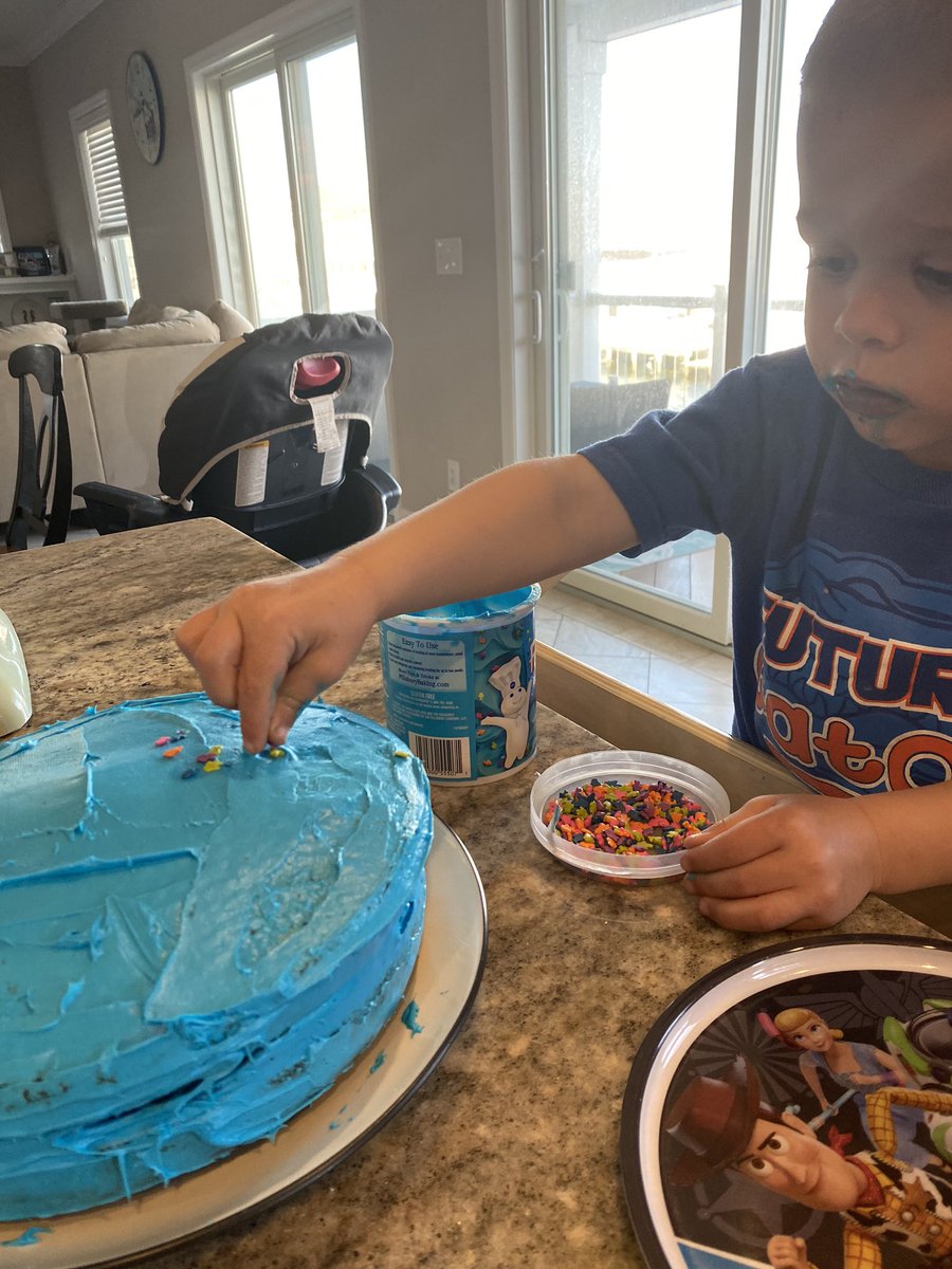 For Flavortown Friday Eddie and I made this cake. You can tell his favorite part is the taste testing... #bhssgaspirit