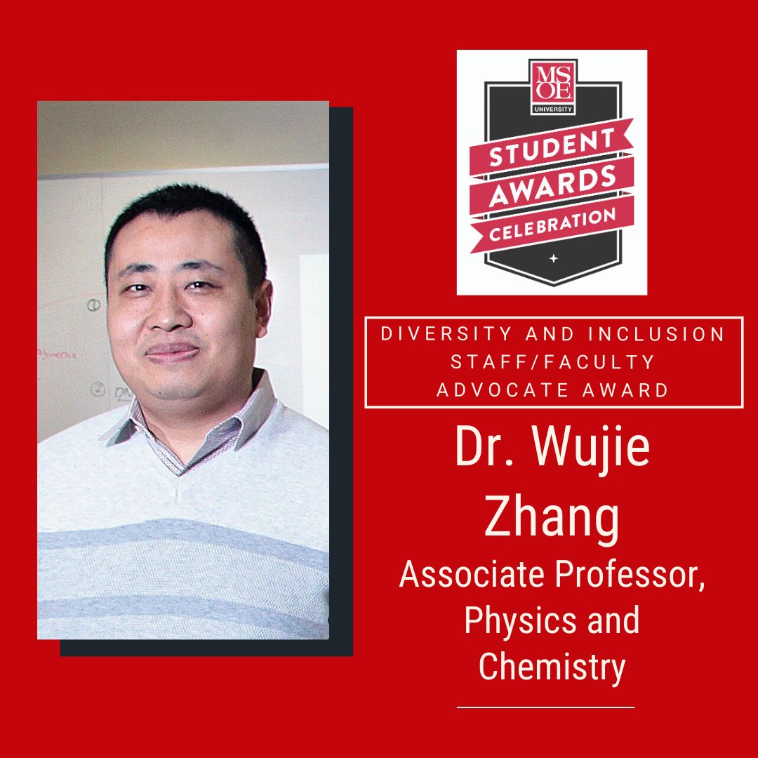 MSOE_Raiders's tweet photo. Congratulations to Dr. Wujie Zhang, this years recipient of the Diversity and Inclusion Advocate Award. Students shared that he is someone who fosters an inclusive environment, advocates for change on campus, and has made MSOE a welcoming place for all. Thank you for all you do! https://t.co/CWhD6vSj7m