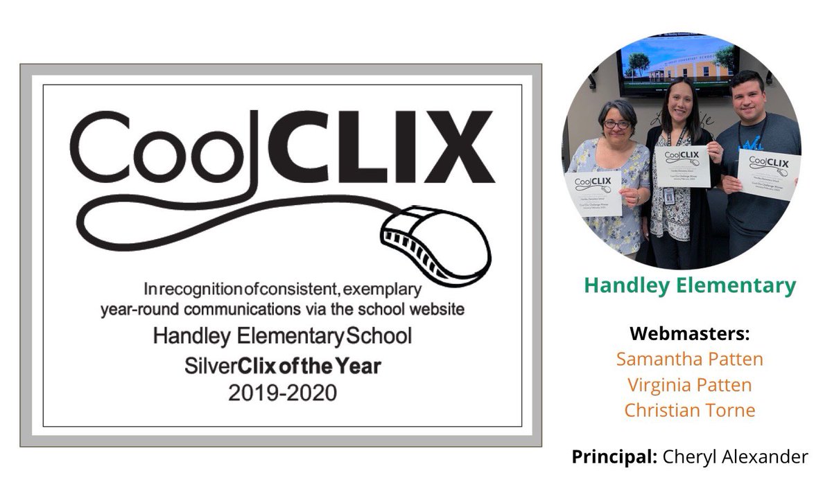 GISDWebservices's tweet photo. Congratulations to our End of Year Coolclix winners! We are so thankful and proud of the work you’ve done for our campuses.
Best of District Coolclix: @CES_Cougars 
Gold: @NFHS_Rangers 
Silver: @Handley_Panther and @WES_Wranglers https://t.co/qrkSI03tLf