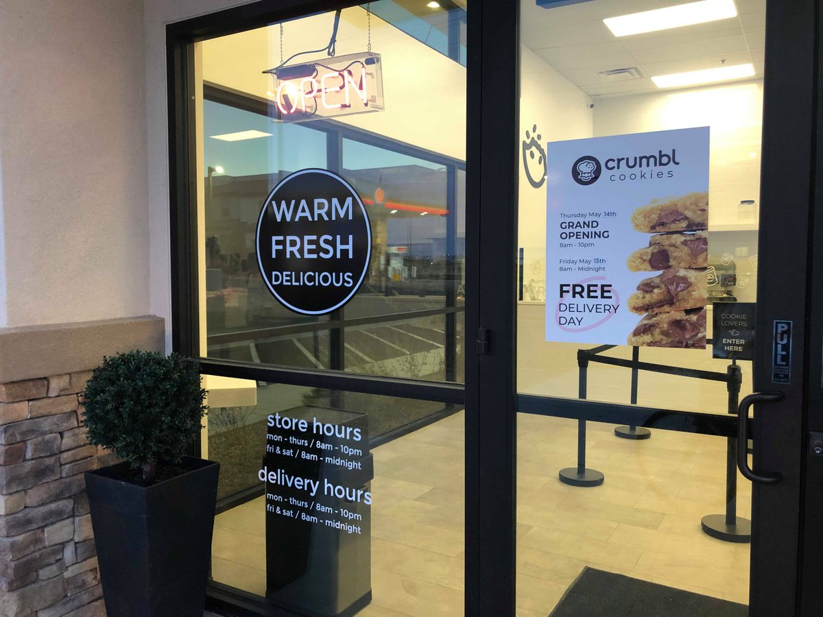 RemingtonNV's tweet photo. We thought you could use some sweet news ๐ @CrumblCookies celebrated their #grandopening yesterday at our #PostPavilion shopping center! If youโre craving some #Crumbl, take advantage of their FREE FRIDAY delivery option today only from 8am to midnight!๐ช https://t.co/LVv94O4Rdy