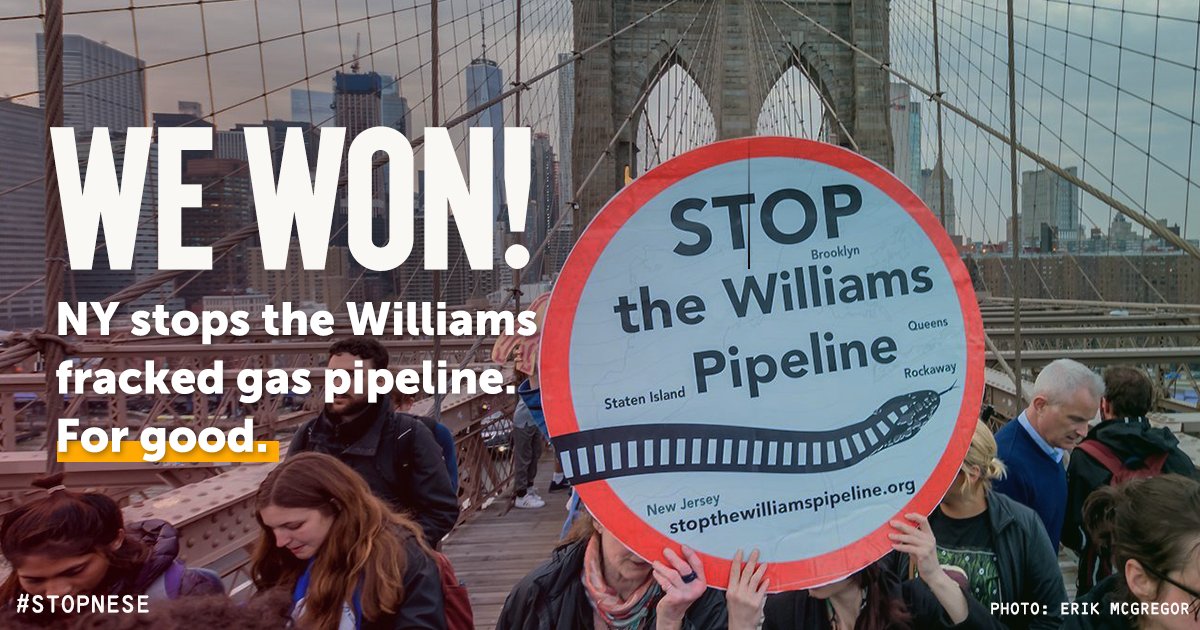 350's tweet image. We did it! The Williams fracked gas pipeline proposed for New York City has been stopped. This is a multi-year people powered victory! There’s no need for new fossil fuel projects. Huge thanks to everyone involved. #StopTheWilliamsPipeline fal.cn/386Ng
