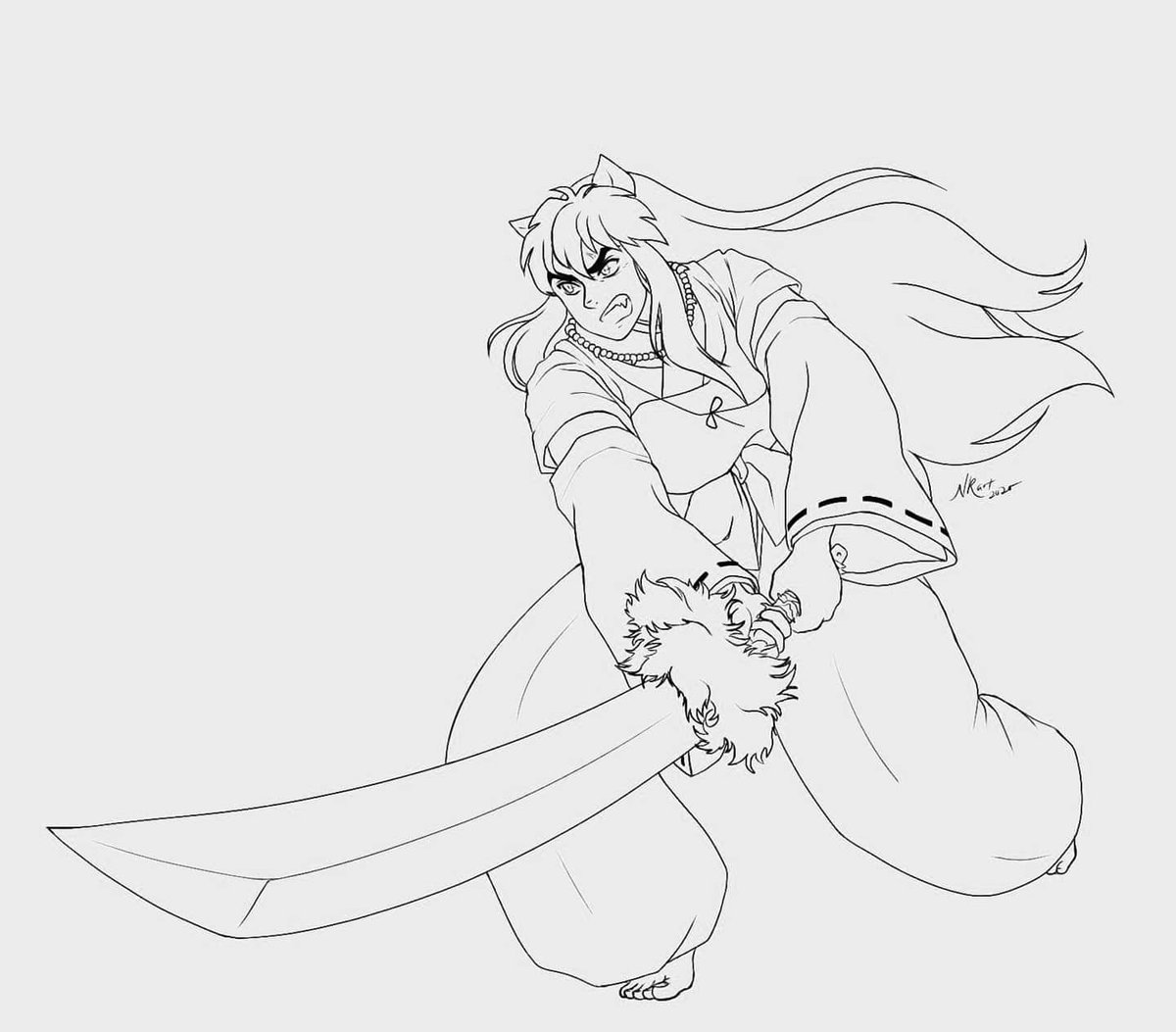 NellyRArt's tweet photo. #nellyrart #nellyrodriguezart #fanart #anime #manga #inuyasha #workinprogress #wip #lineart #fridaynight #linework #tessaiga #kagome #rumikotakahashi #yashahime #yashahimeprincesshalfdemon #artflowapp #artflow #netflix #vizmanga #windscar #illustration #illustrator #quarantine https://t.co/otA8PXVFZv