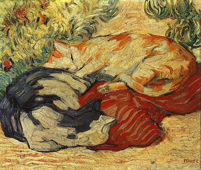 Franz Marc, Cats on a Red Cloth, 1909-10