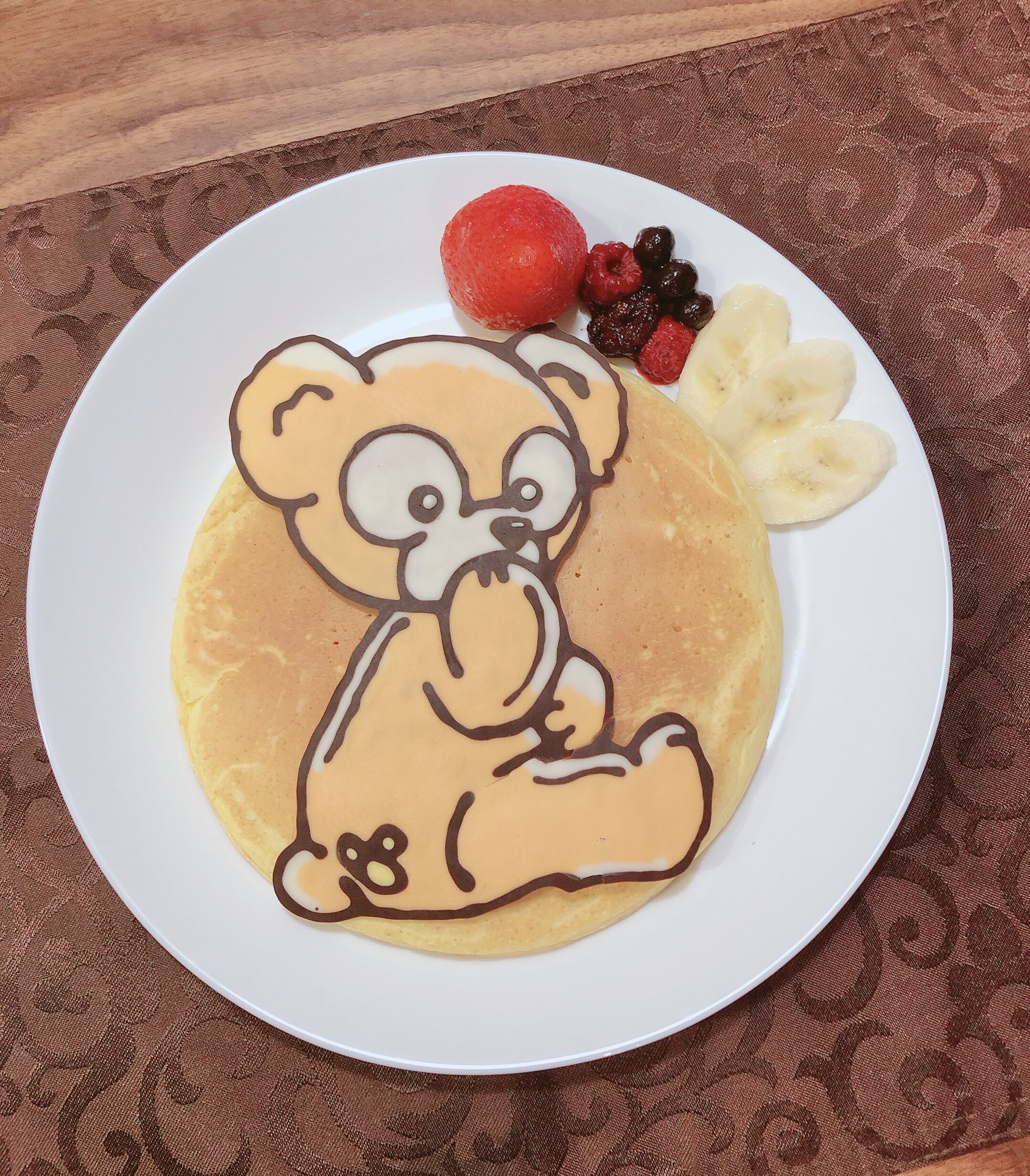 渡邉涼太 チョコレートアート パンケーキ 高評だったので作りました チョコで絵を描いています 今回は ダッフィー ぜひ一度チャレンジしてみて下さい チョコレートアート チョコレート キャラクター キャラクターケーキ パンケーキ