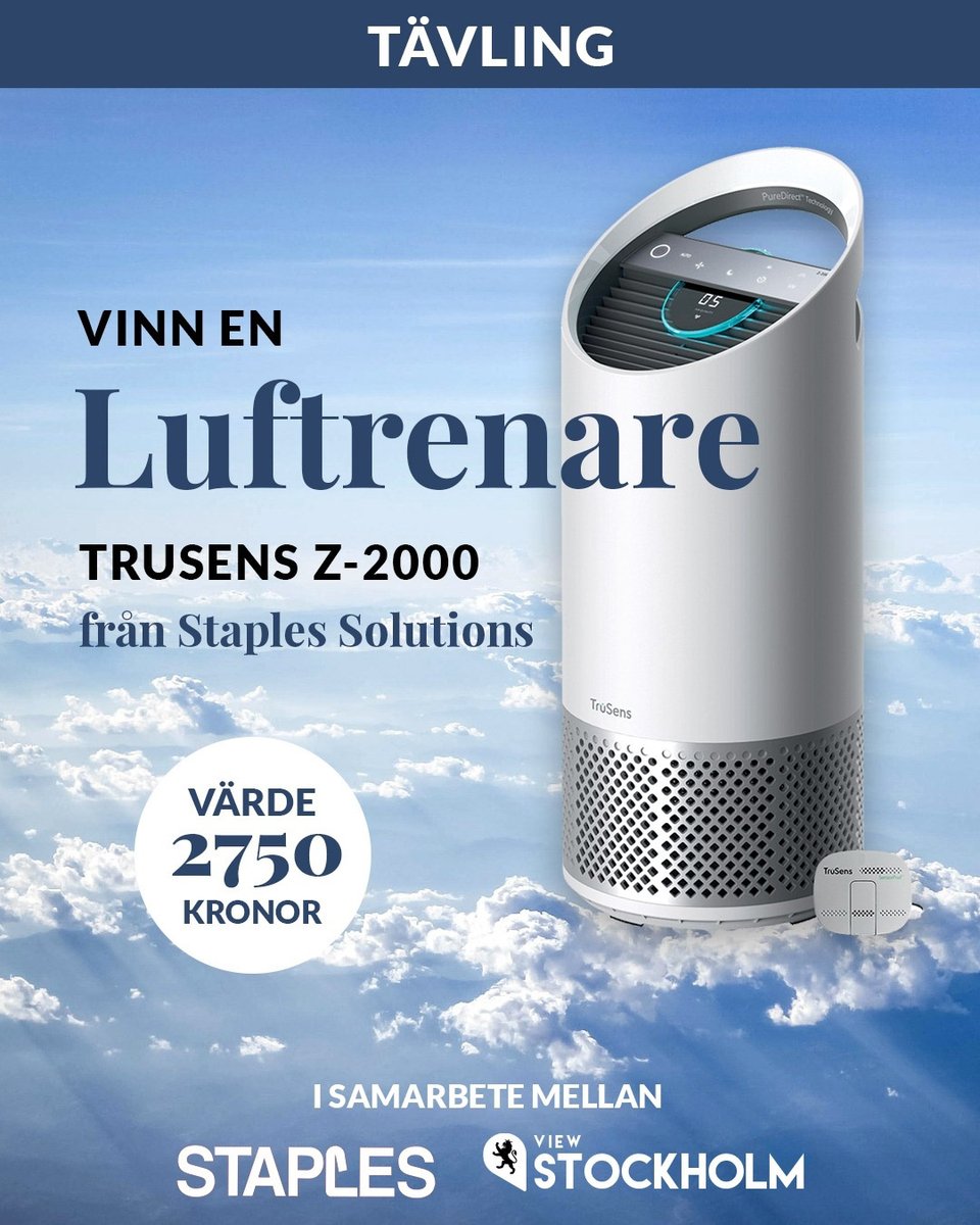 🌟TÄVLA OCH VINN!🌟 
Nu kan du vinna en TruSens Z-2000, en prisbelönt luftrenare från Staples Solutions Sverige, värde 2 750 kr. #tävling #Stockholm  instagram.com/p/CAK2Un2HTHK/…
