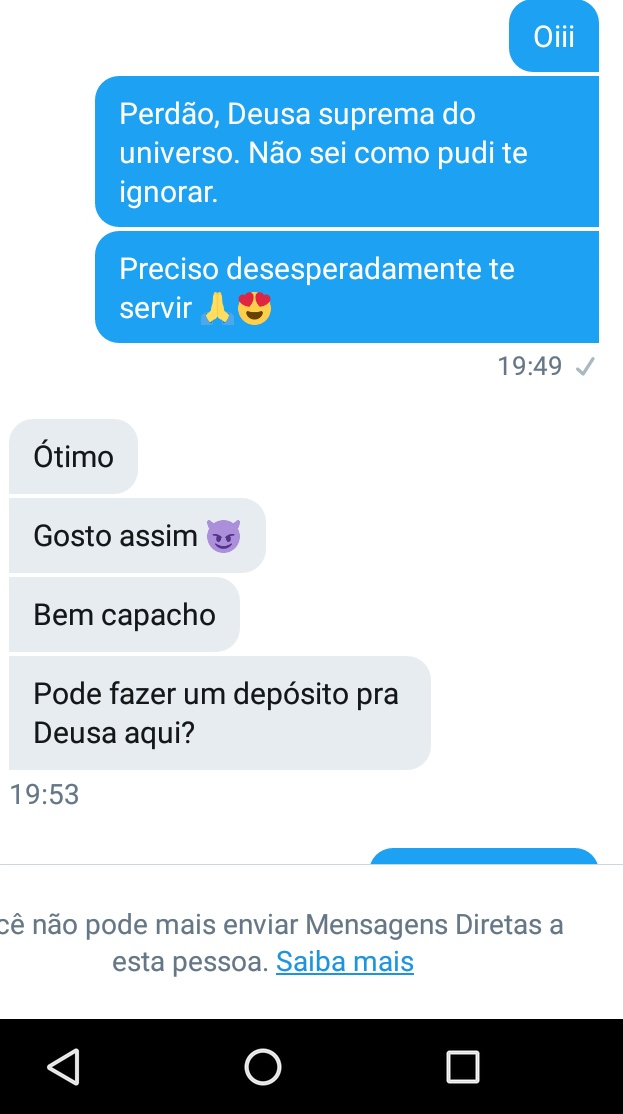 Sr_fetichista's tweet photo. Trolagem bem sucedida. 😂 https://t.co/NHTdTpetBx