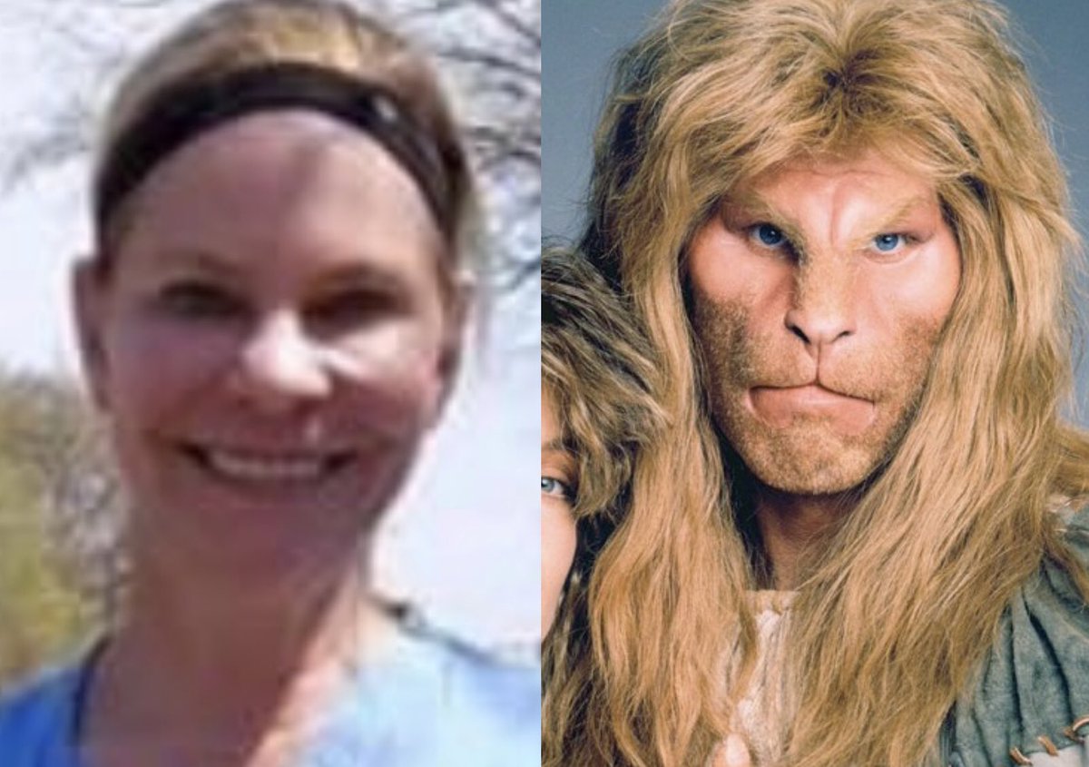dannymcnic's tweet photo. @smoothposer Why’s she look like the early 90’s live action version of Beauty and the Beast though? https://t.co/sMQuTYdm3U