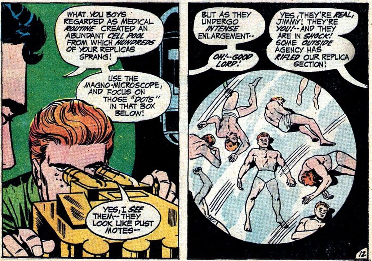 “I’ve been helping a secret society of science-hippies create a clone army of you, specifically, without your consent” may seem like a dick move, but you have to remember than for roughly 130 issues prior Jimmy was trying to have Superman killed, depowered or turned into a furry