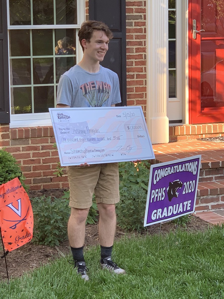 Coachbjackson_4's tweet photo. Congratulations to Anthony for winning the Algonkian running club scholarship Awards!!! Well deserve for all of his hard work and dedication!! We are so proud of you. #UVA🧡💙 #Purpletrain 💜🖤 @pfhsathletics @PFalls_Track97 @PFannouncements https://t.co/0KEdKJdr6d