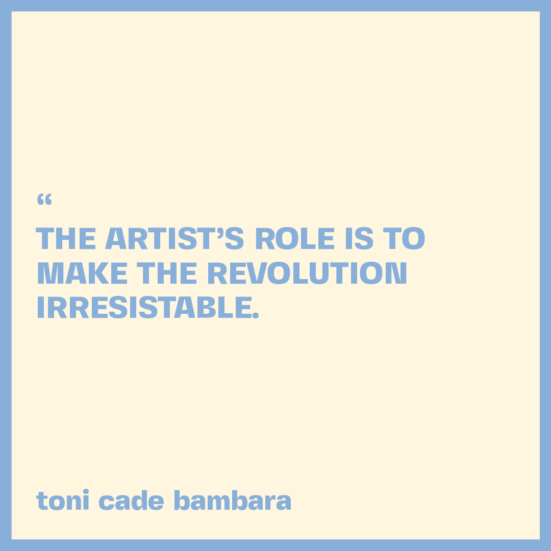 We were reminded of this beautiful #ToniCadeBambara quote by @COCOPEILA. She speaks powerful volumes on climate justice, art &amp; music as activism, organizing with @youthvsapocalypse and more on the latest episode of @misshazelrose's vlog that dropped today (link in her bio). Tune