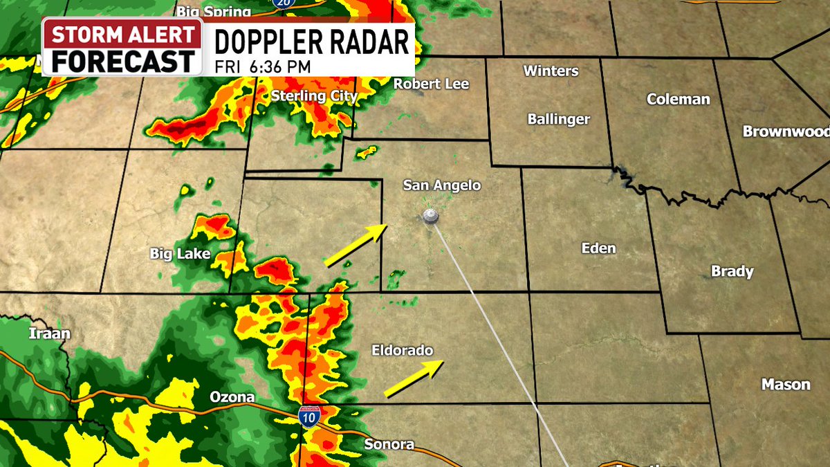 KTXS_News's tweet photo. Severe Thunderstorm Warning for Tom Green County until 7:30 pm. 60 mph wind gusts and quarter sized hail possible. The storm is moving to the northeast at 25 mph. #ktxs #txwx https://t.co/5VHcJfDd0J