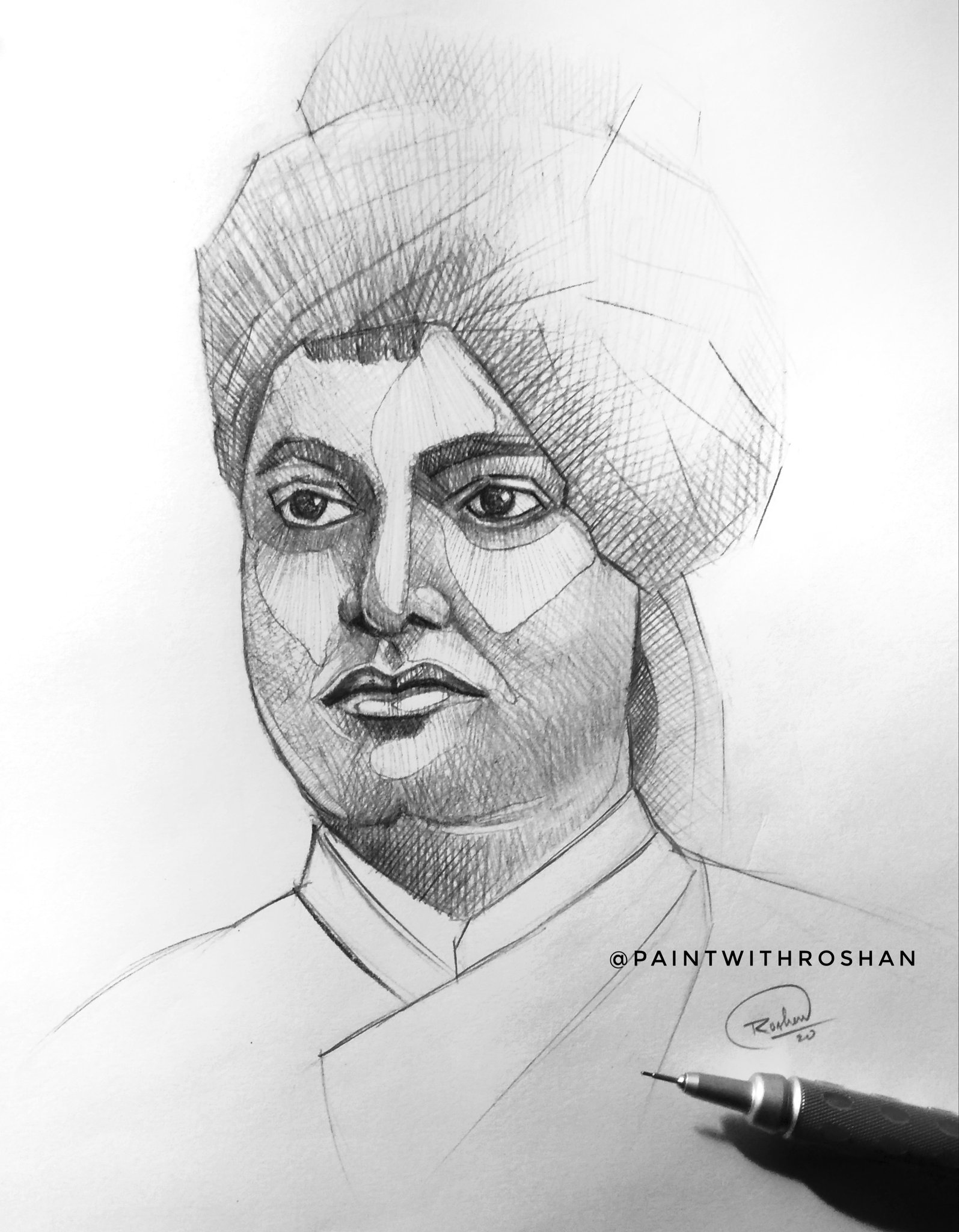 Simple Sketch of Swami Vivekananda — Steemit
