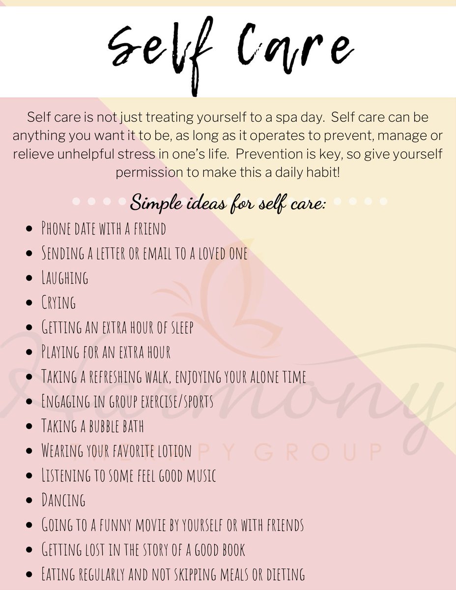 HTGTherapist's tweet photo. We wanted to share some self-care ideas and tips with you- because you deserve it! #selfcare https://t.co/ZtKevTNRwt